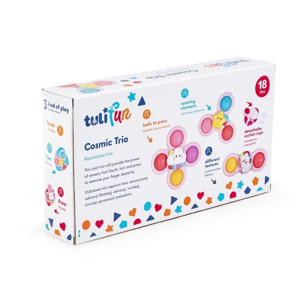 TuliFun, Kosmiczne Trio, zabawka sensoryczna, różowa