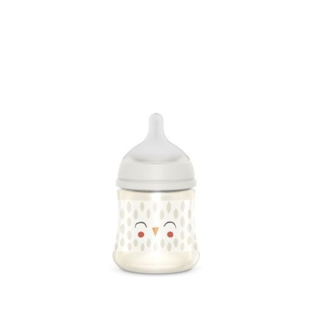 Suavinex, Bonhomia, Sowa, butelka ze smoczkiem fizjologicznym SX Pro, przepływ wolny, beż, 150 ml