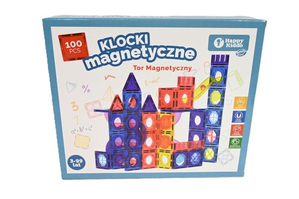 Happy Kiddo, klocki magnetyczne, 100 elementów