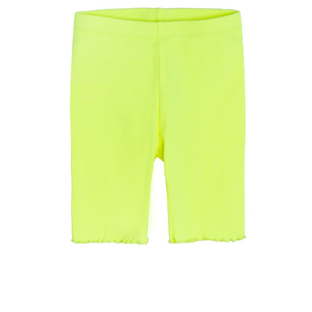 Cool Club, Legginsy dziewczęce, kolarki, prążkowane, limonkowe fluo