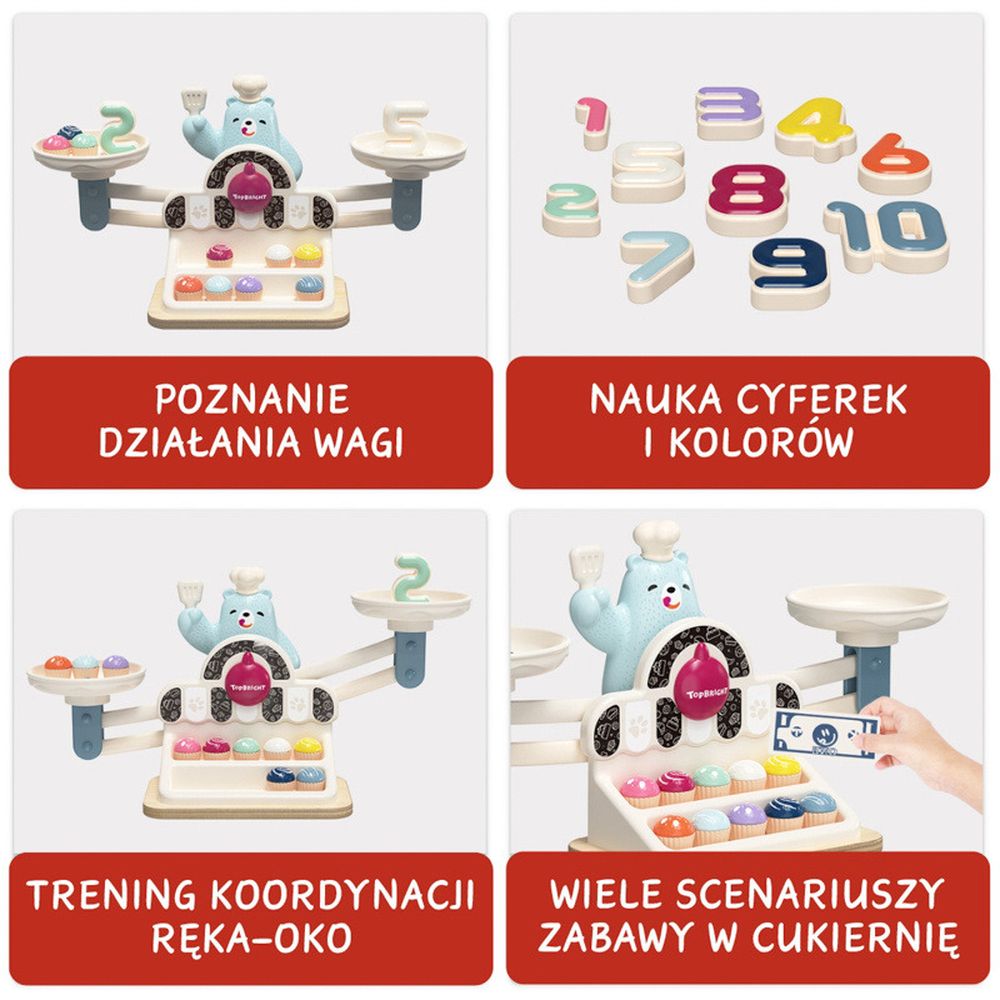 Topbright, Głodny Miś, waga szalkowa, zabawka edukacyjna