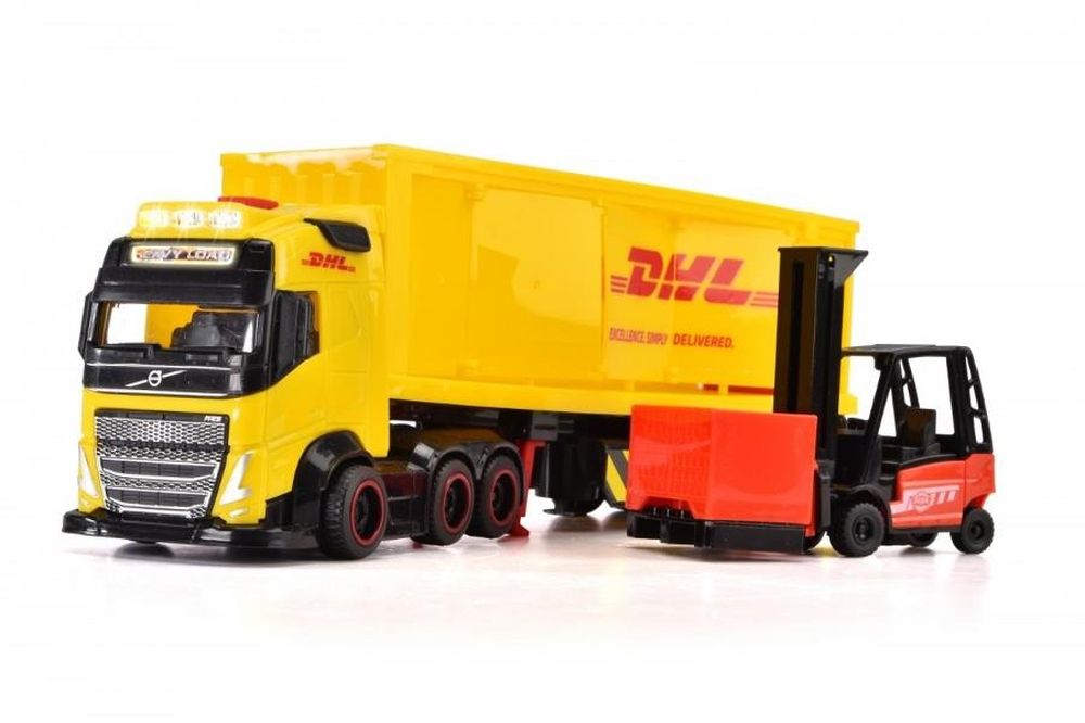 Dickie, DHL, ciężarówka z naczepą, model pojazdu, 35 cm