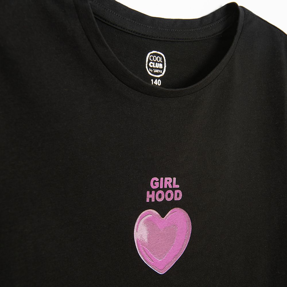 Cool Club, Bluzka dziewczęca z długim rękawem, czarna