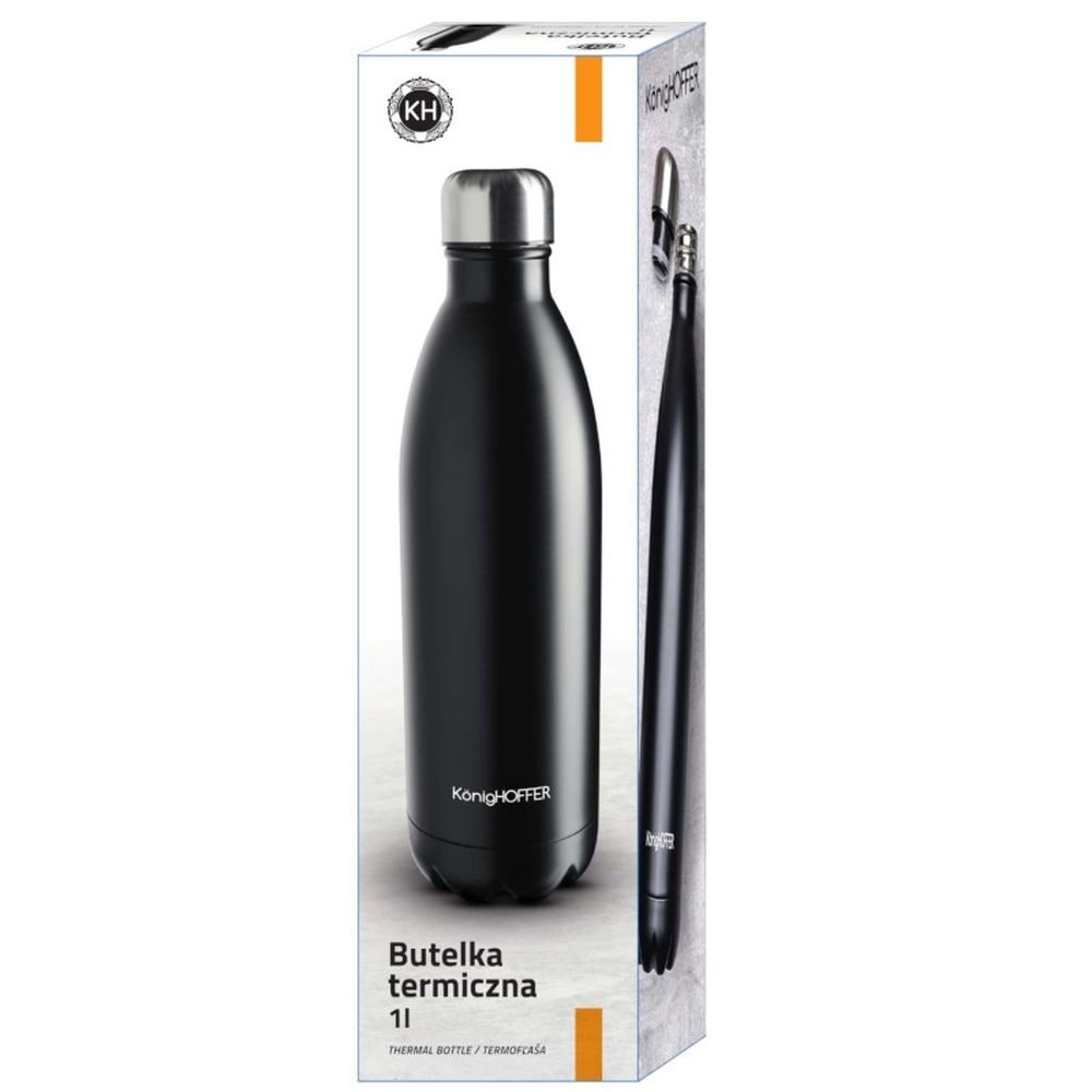 Könighoffer, butelka termiczna, czarna, 1l