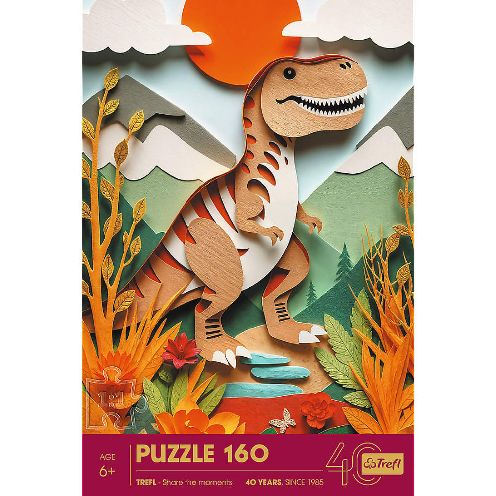Trefl, 40-lecie, Paper Art, Dinozaur, puzzle, 160 elementów