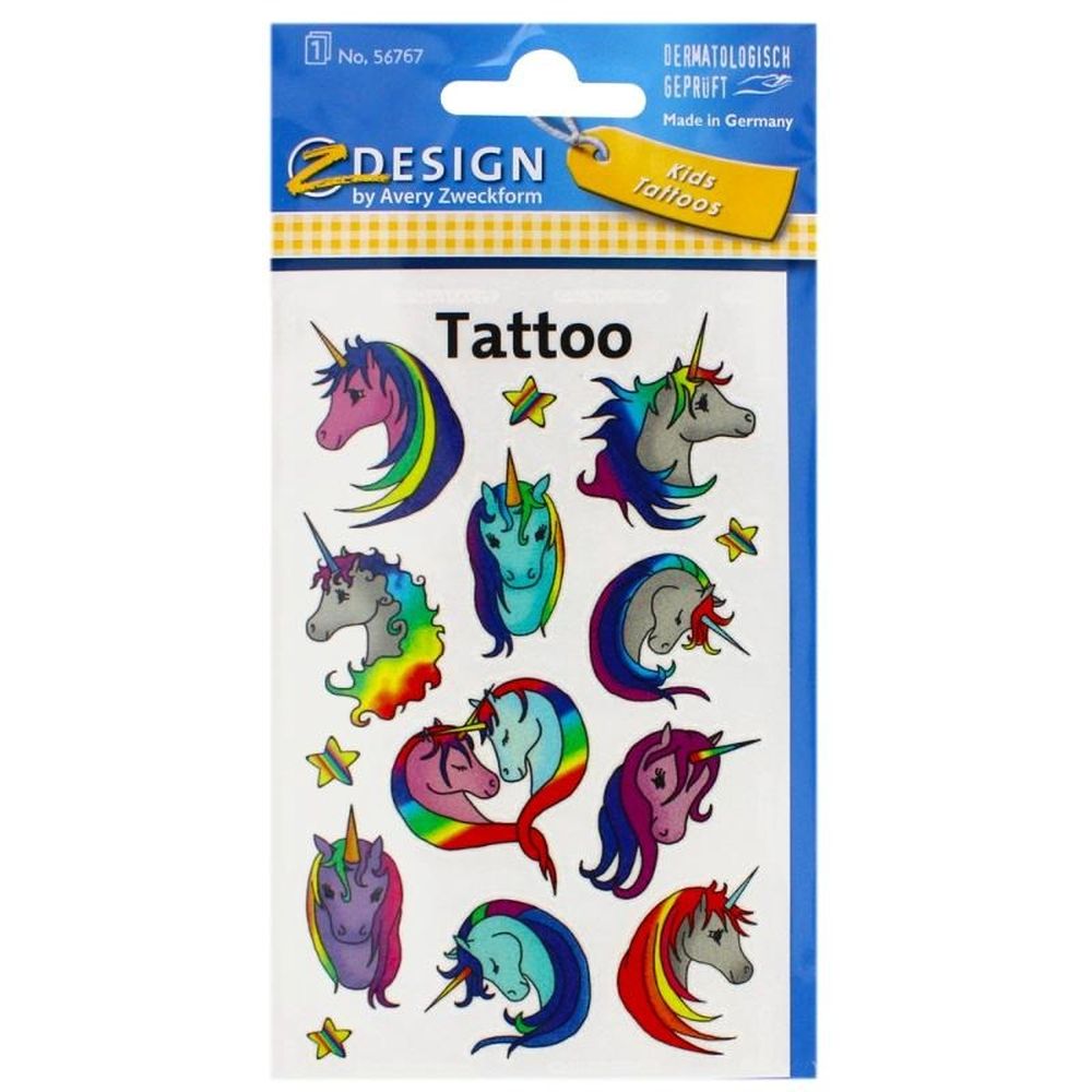 Zweckform, Tatoo, tatuaż, jednorożce