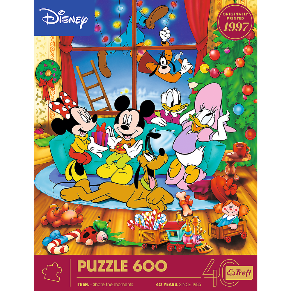 Trefl, 40-lecie, Disney, Myszka Miki i Przyjaciele, Święta, puzzle, 600 elementów