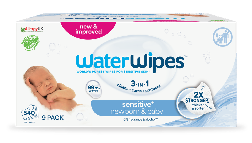 WaterWipes, BIO, chusteczki nawilżane, 9x60 szt.