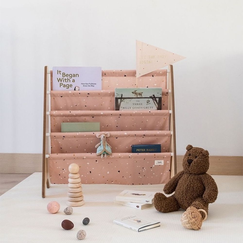 3 Sprouts, Recycled Terrazzo, stojak na książki, Clay