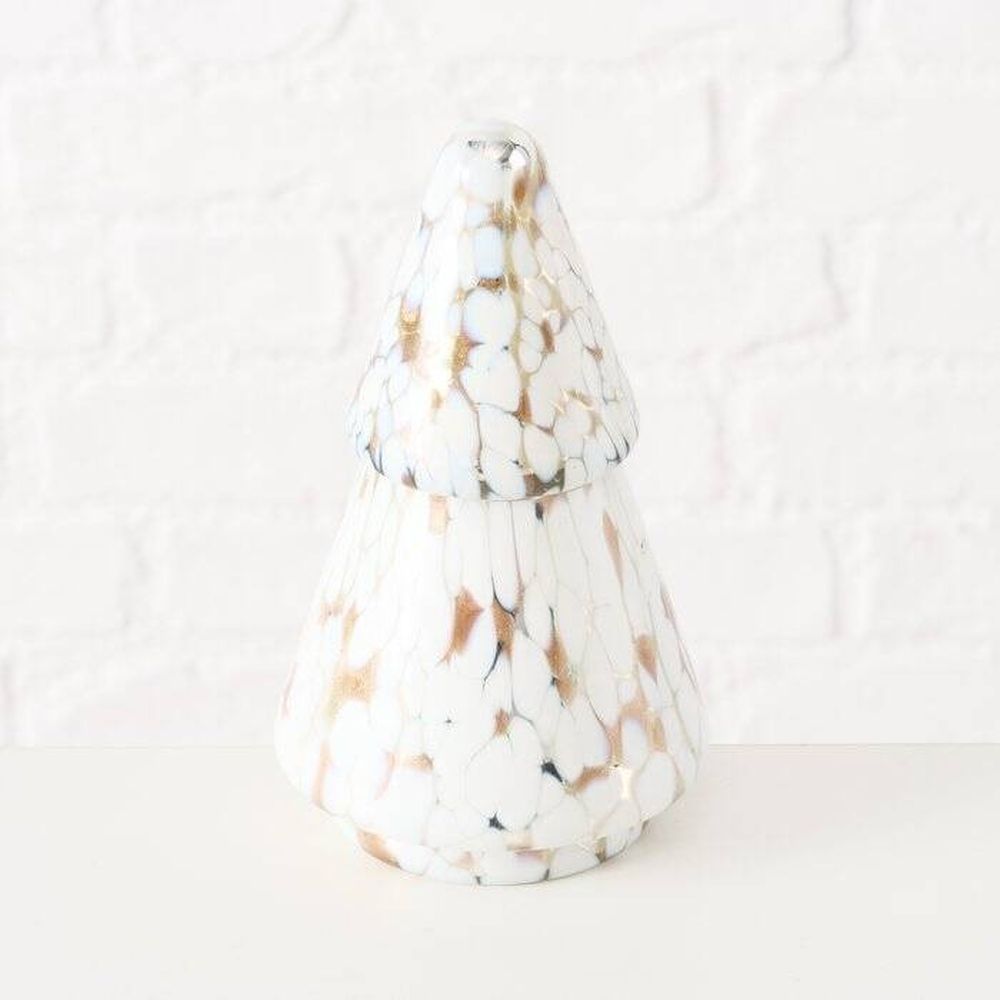 Boltze Home, Dotti, szklana świeca w kształcie choinki, 17,5 cm