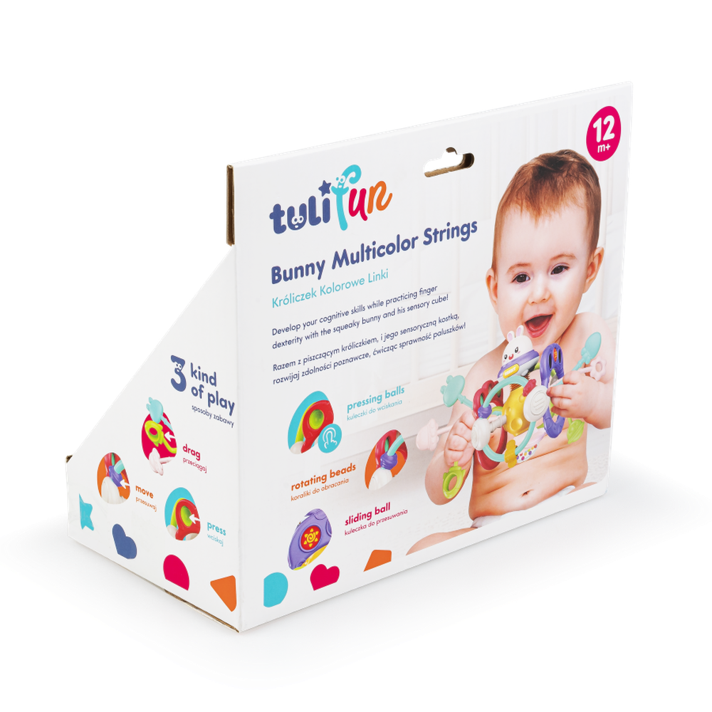 TuliFun, Króliczek Kolorowe Linki, zabawka sensoryczna
