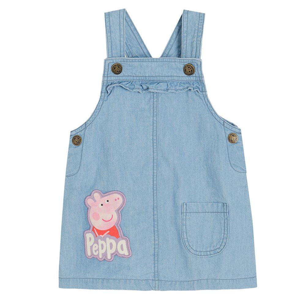 Cool Club, Komplet dziewczęcy, Bluzka z krótkim rękawem, Spódnica ogrodniczka, mix, Świnka Peppa