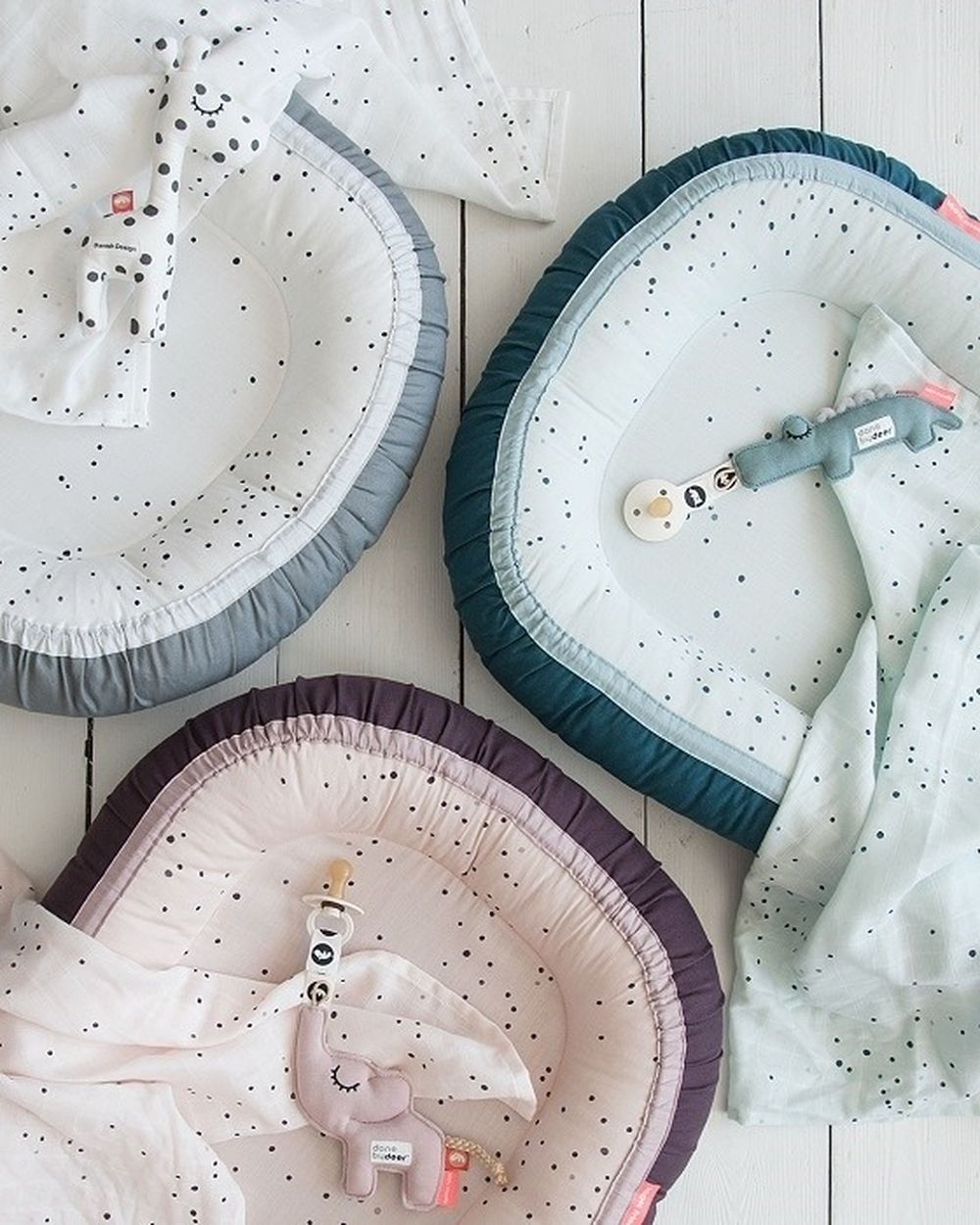 Done by Deer, Dreamy, otulacz, niebieski, 2 szt.