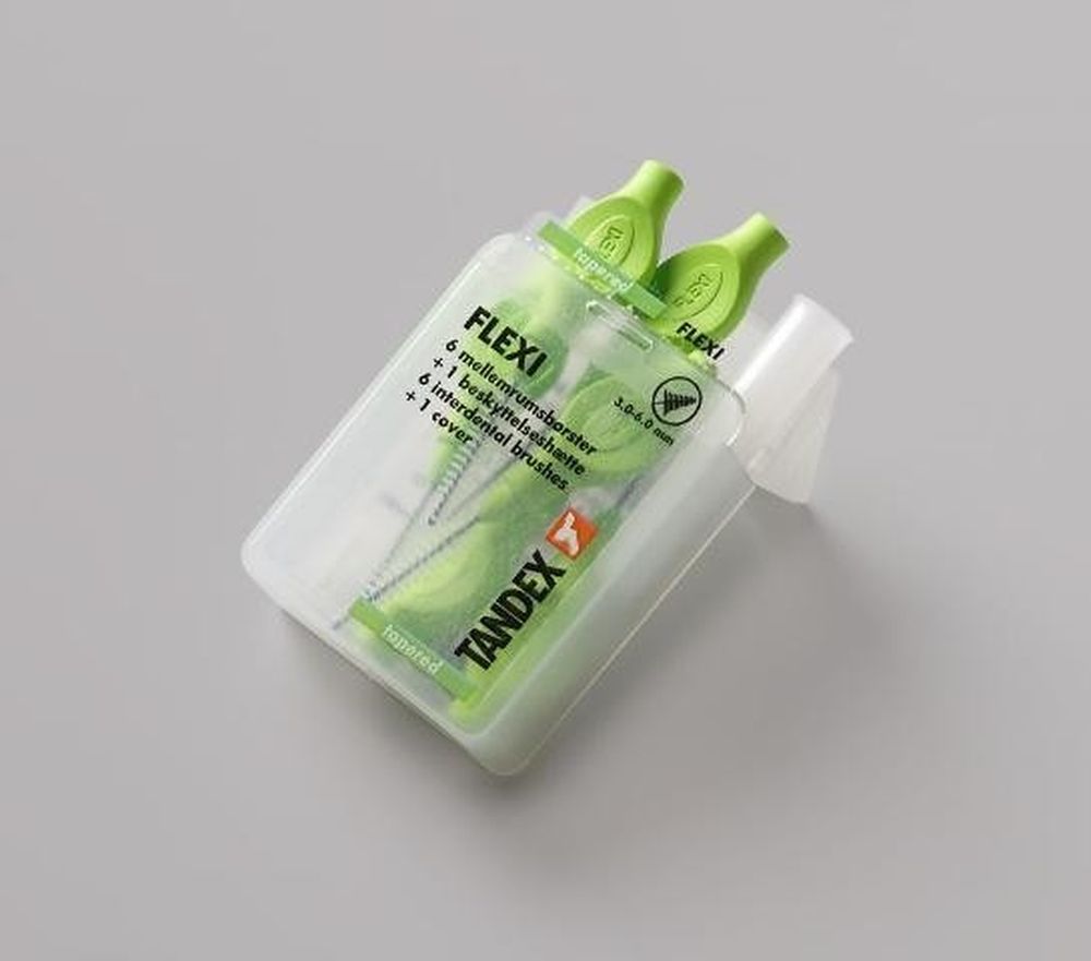 Tandex, czyściki międzyzębowe, Flexi 1x3-6 mm, Tapered, lime, zielony, 6 szt.