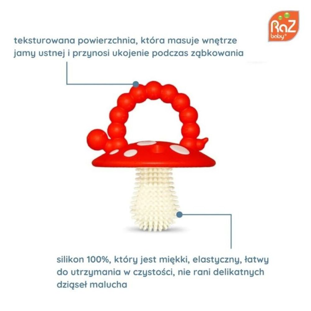 RazBaby, Grzybek, gryzak, czerwony i zielony, 2 szt.