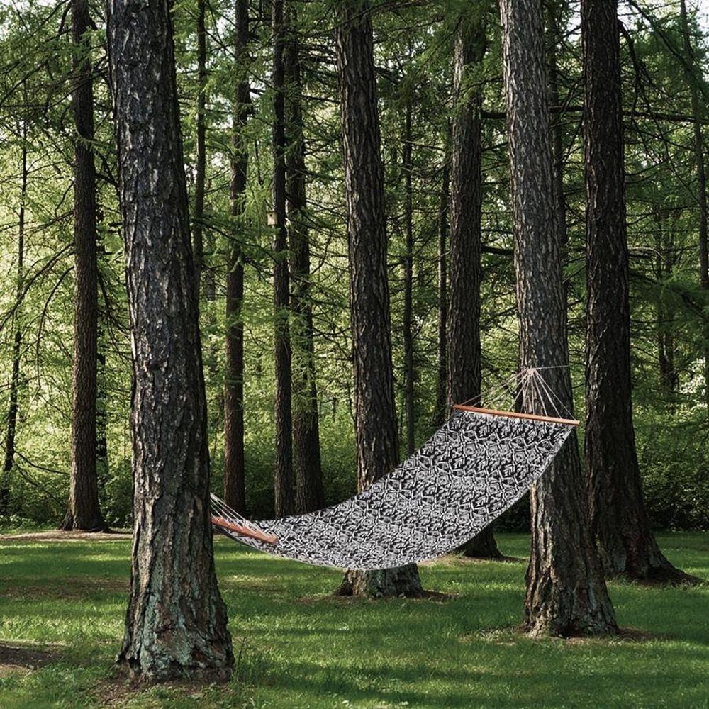 Ambiance, hamak jednoosobowy, czarno-biały, 200x80 cm