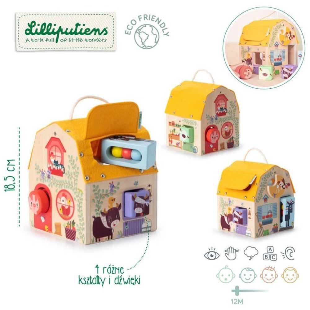 Lilliputiens, Farma, drewniany domek dźwiękowy, 12m