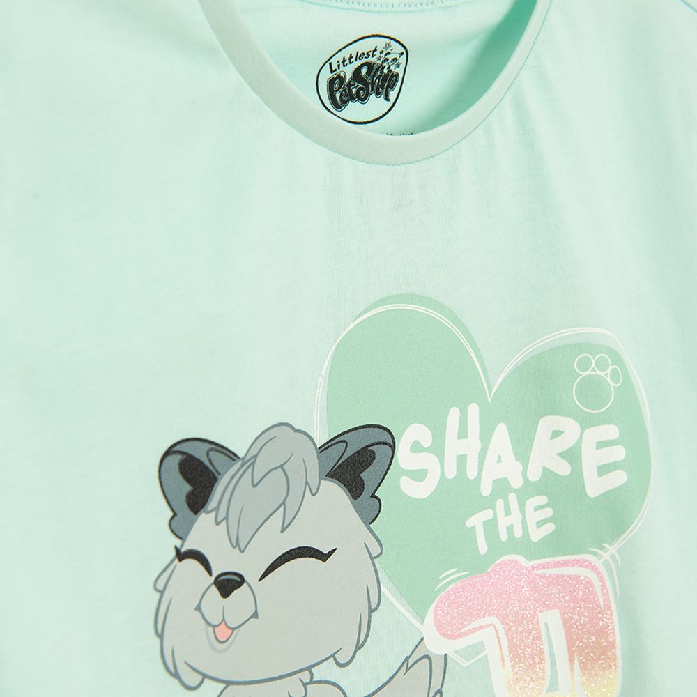 Cool Club, T-shirt dziewczęcy, turkusowy, Littlest Pet Shop