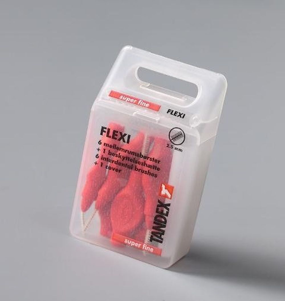 Tandex, czyściki międzyzębowe, Flexi 0,5x3 mm, Super Fine, ruby, czerwony, 6 szt.