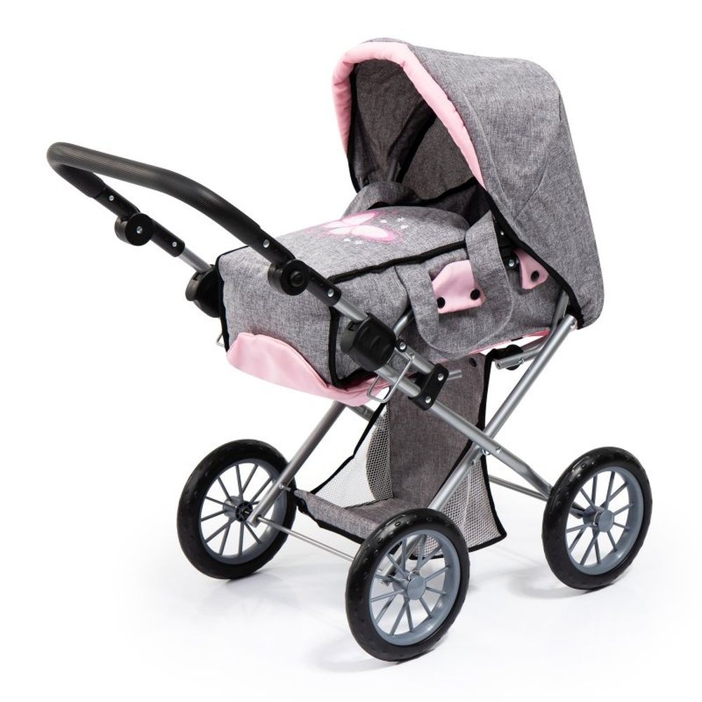 Bayer Design, City Star Combi, głęboki wózek dla lalek z torbą, szary