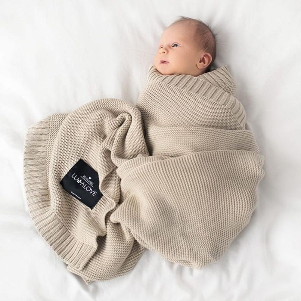 LullaLove, kocyk bambusowy, milk coffee, beżowy, 80x100 cm