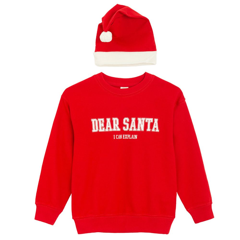 Cool Club, Komplet chłopięcy, Bluzka z długim rękawem, Czapka Mikołaja, czerwony