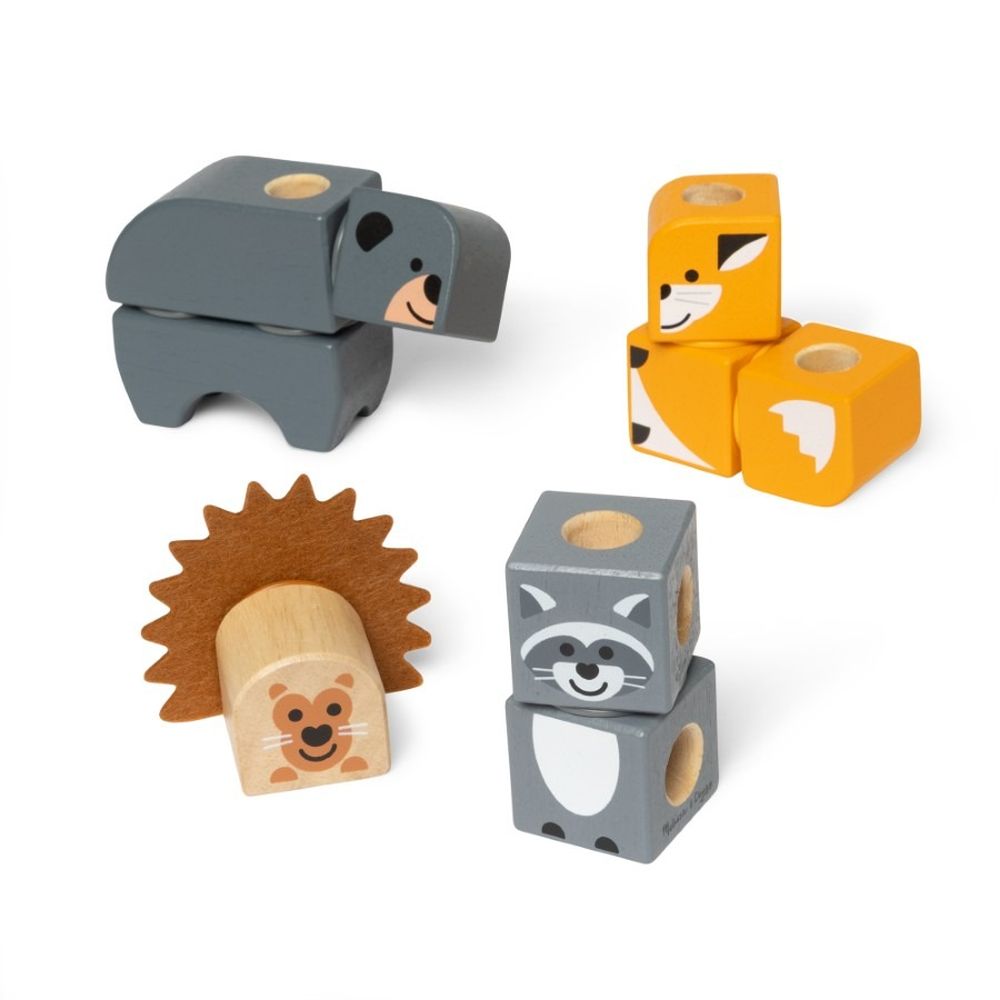 Melissa & Doug, Blockables, Drewniane Zwierzątka, drewniane klocki, 16 elementów
