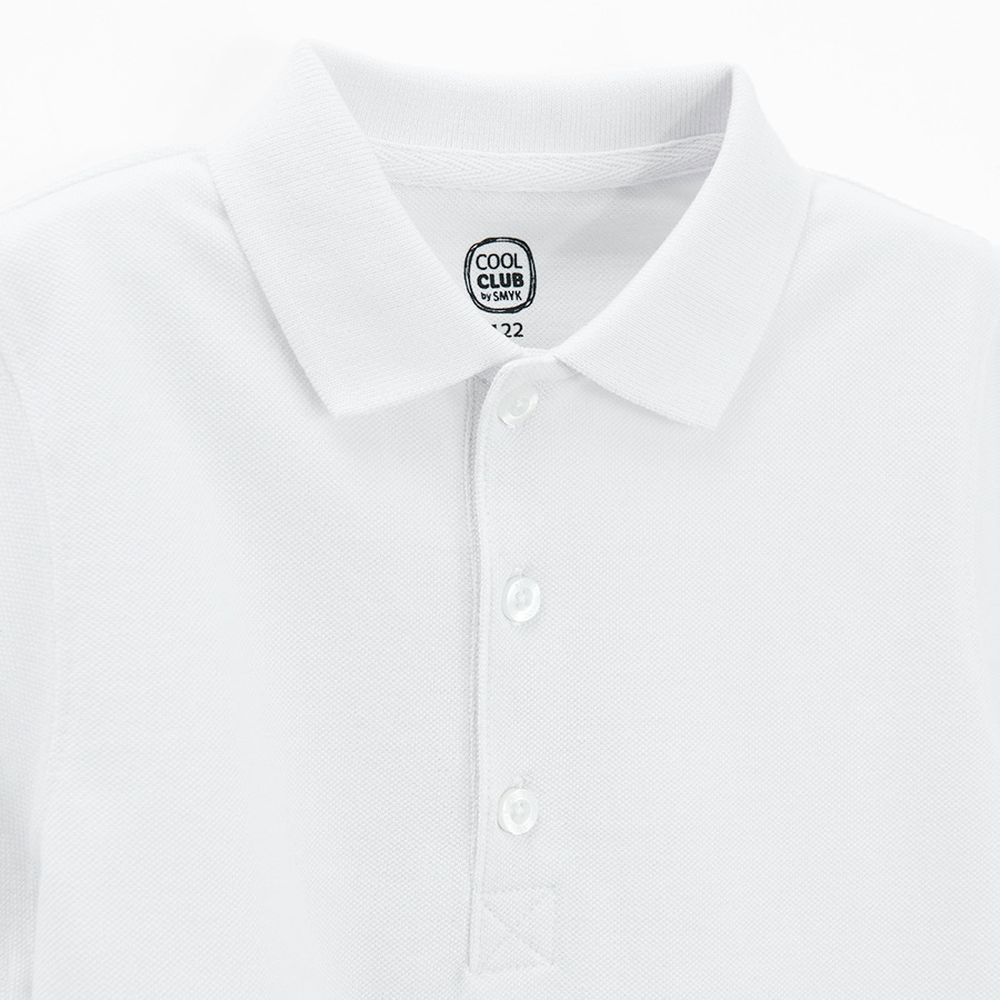 Cool Club, Koszulka polo chłopięca z krótkim rękawem, biała