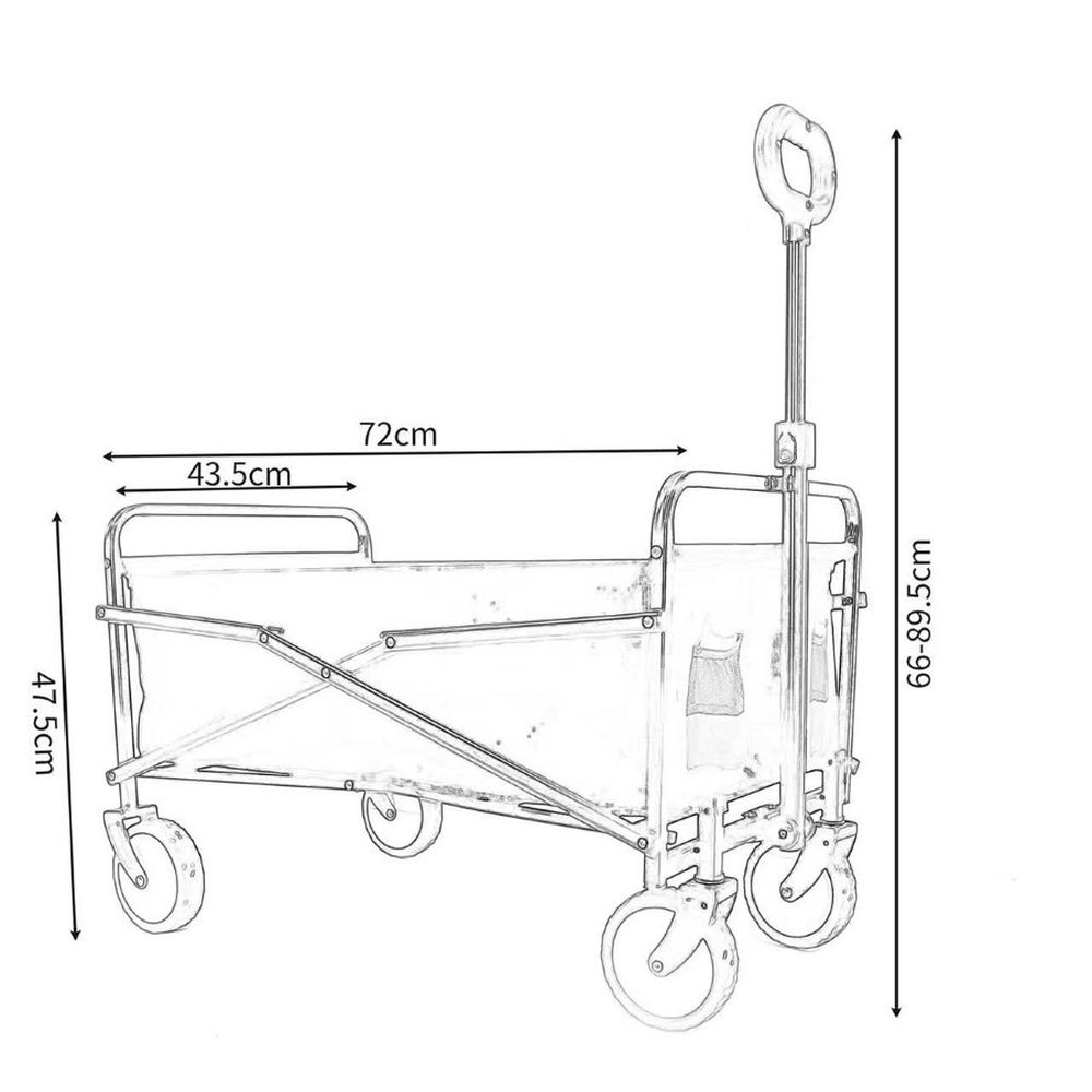 Saska Garden, składany wózek turystyczny z uchwytem, 72x44x50 cm