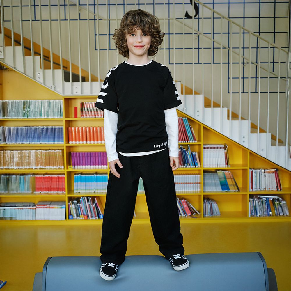 Czarne spodnie jeansowe o kroju baggy Cool Club