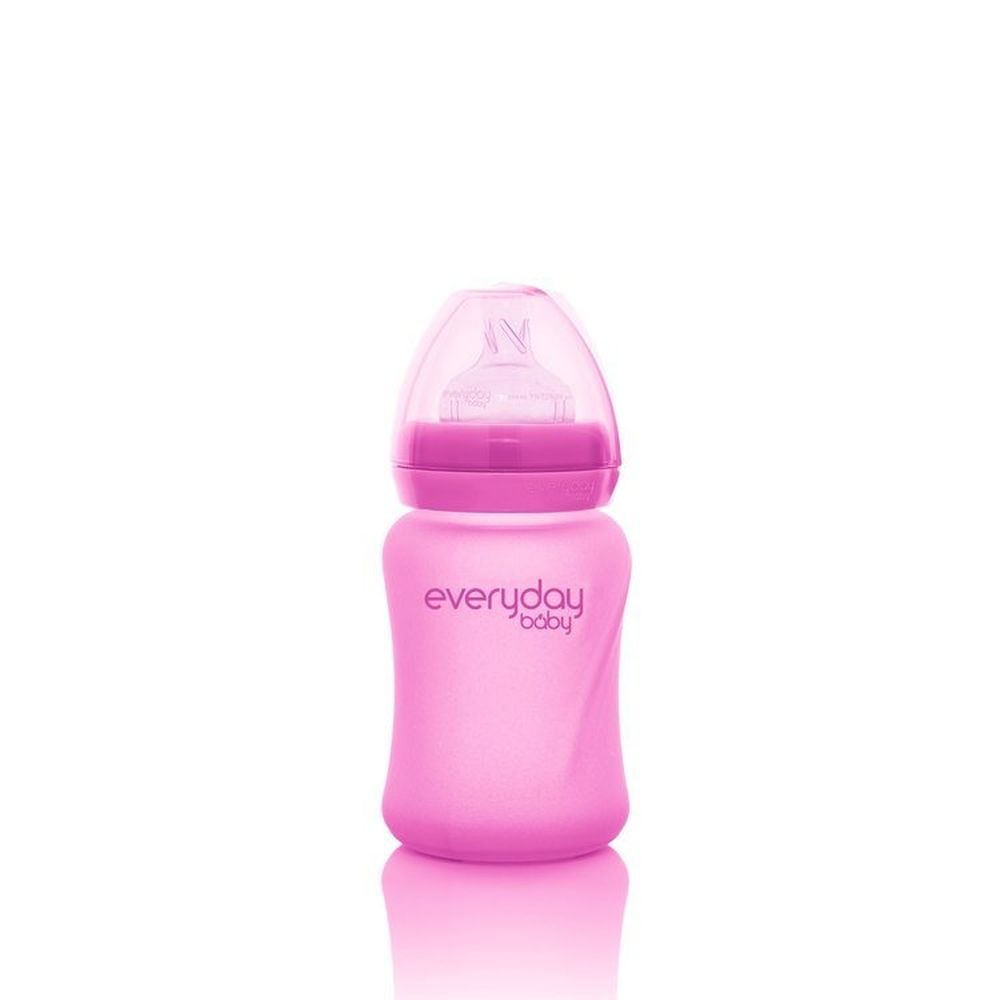 Everyday Baby, butelka szklana reagująca na temperaturę, wiśniowa, 2m , 150 ml