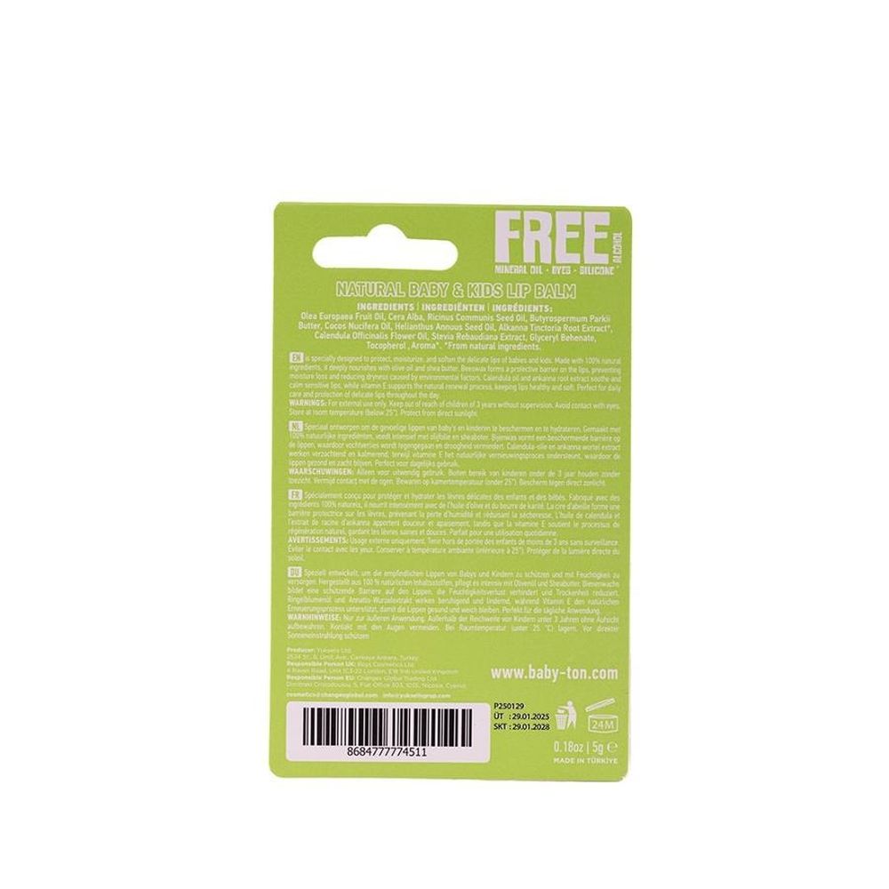 Babyton, balsam do ust, naturel, od 1 dnia życia, 5 g