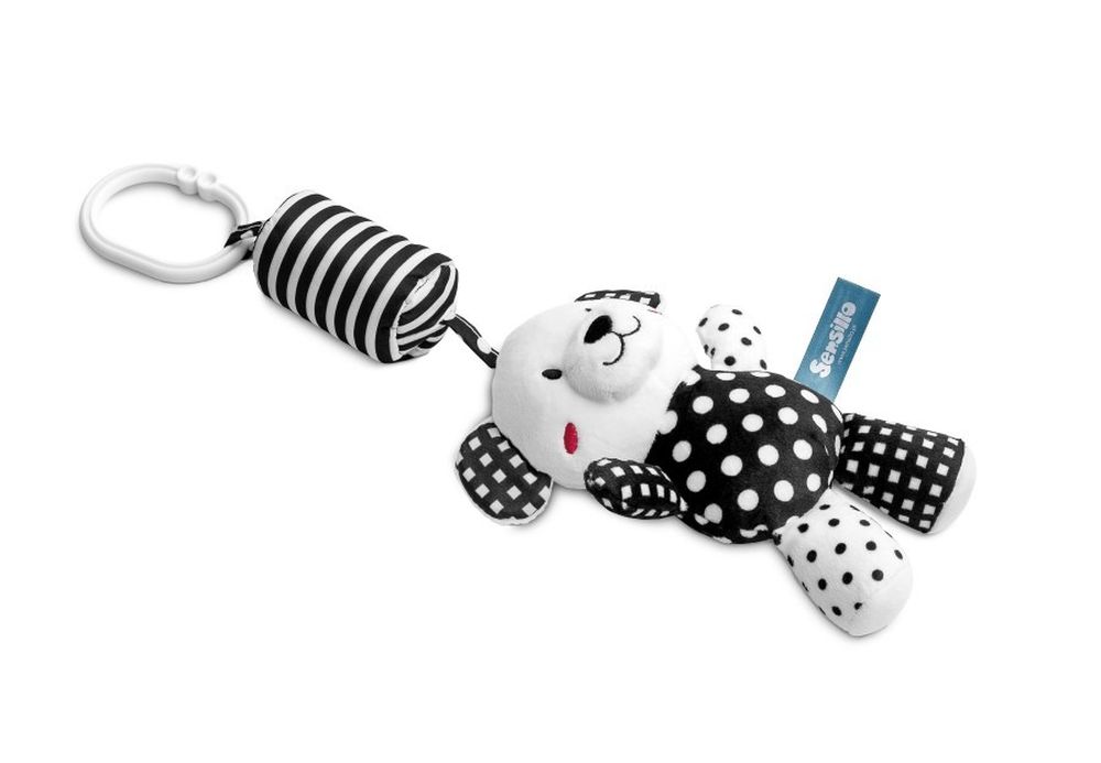 Sensillo, Miś, zawieszka do wózka, biało-czarna