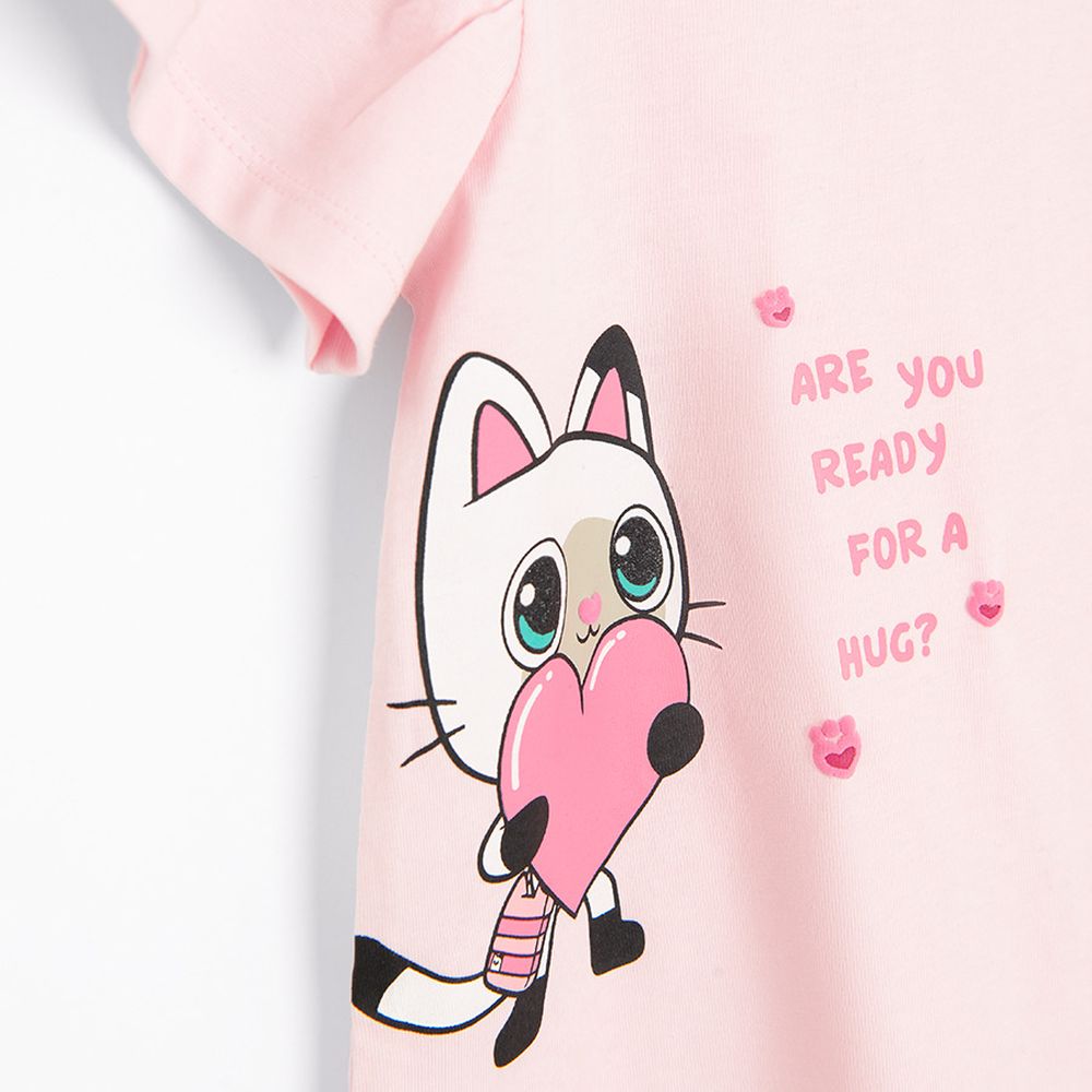 Cool Club, Bluzka dziewczęca z krótkim rękawem, różowa, Koci Domek Gabi