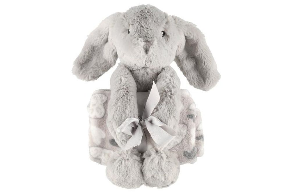 4living, polarowy koc z maskotką, 75x100 cm