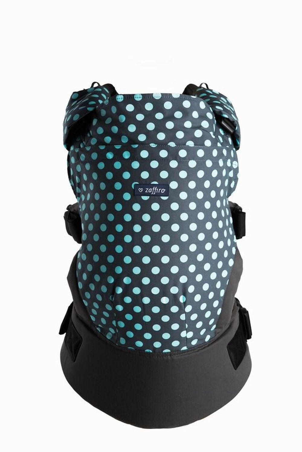 Zaffiro, Care, nosidełko dla niemowląt, szaro-turkusowe groszki