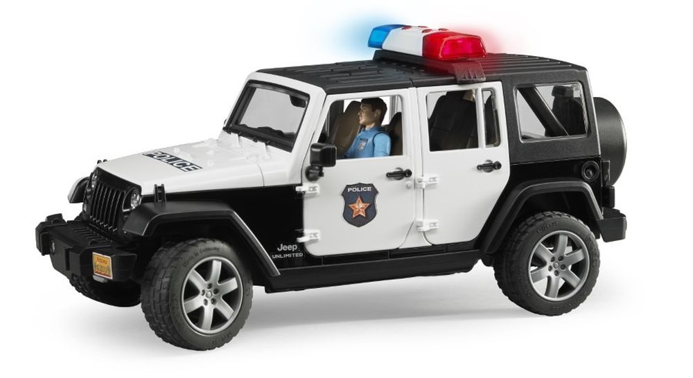 Bruder, Jeep Wrangler Unlimited Rubicon policyjny z figurką policjanta