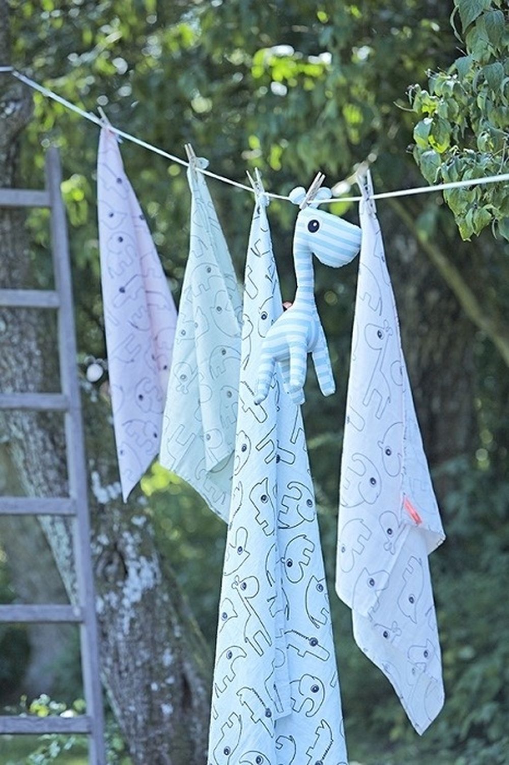 Done by Deer, Contour, pieluszka, pudrowy róż, 2 szt.