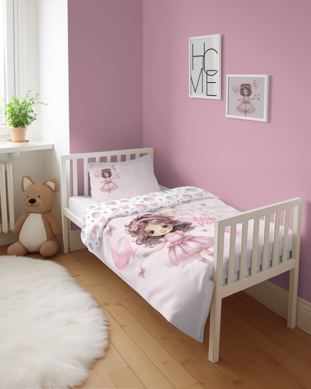 Mała Księżniczka, 2-częściowy komplet pościeli bawełnianej, 90x120 cm