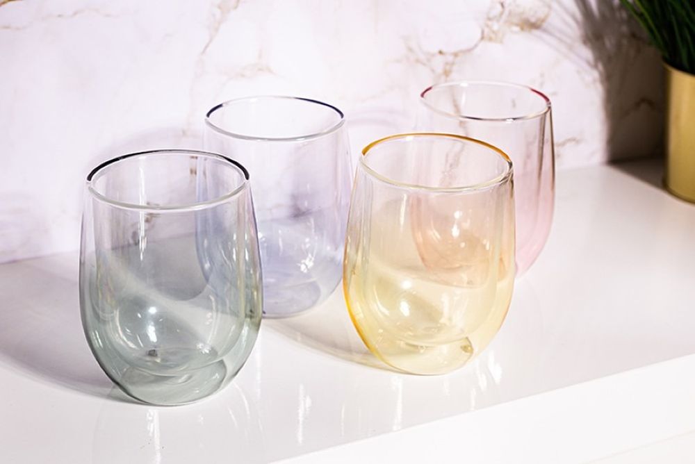 Altom Design, Andrea color, komplet 2 szklanek kolorowych, 300 ml, yellow