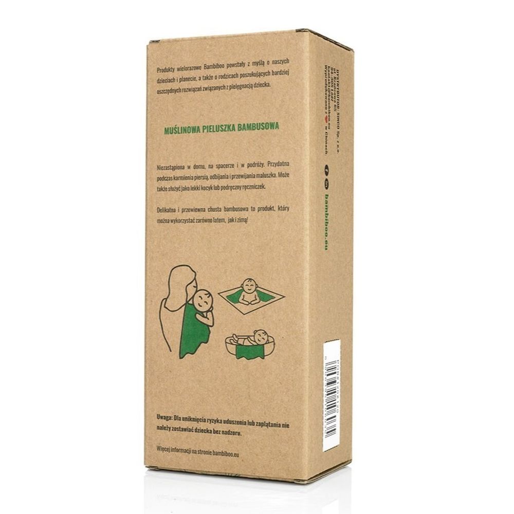 Bambiboo, pieluszka wielofunkcyjna, bambusowa, 120x120 cm