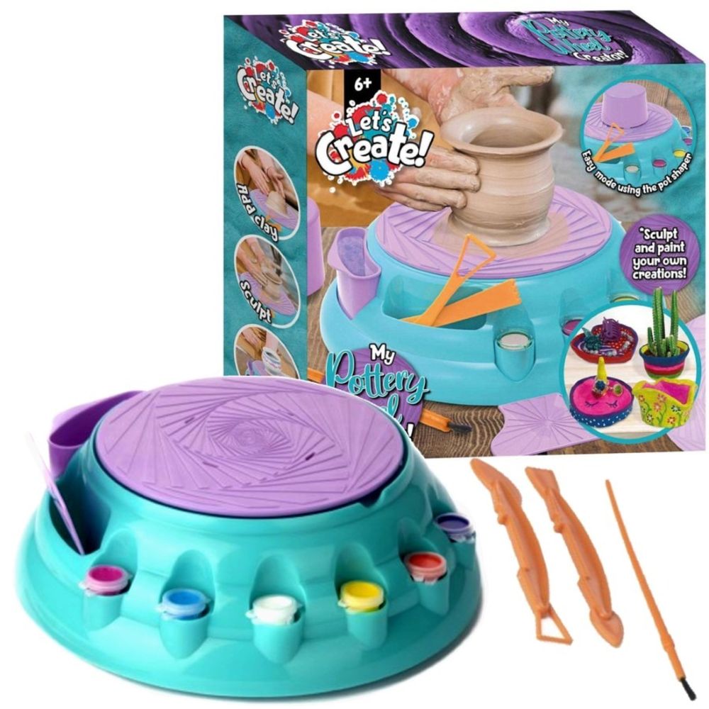 Let's Create, Pottery Wheel, zestaw do tworzenia ceramiki z kołem garncarskim i akcesoriami
