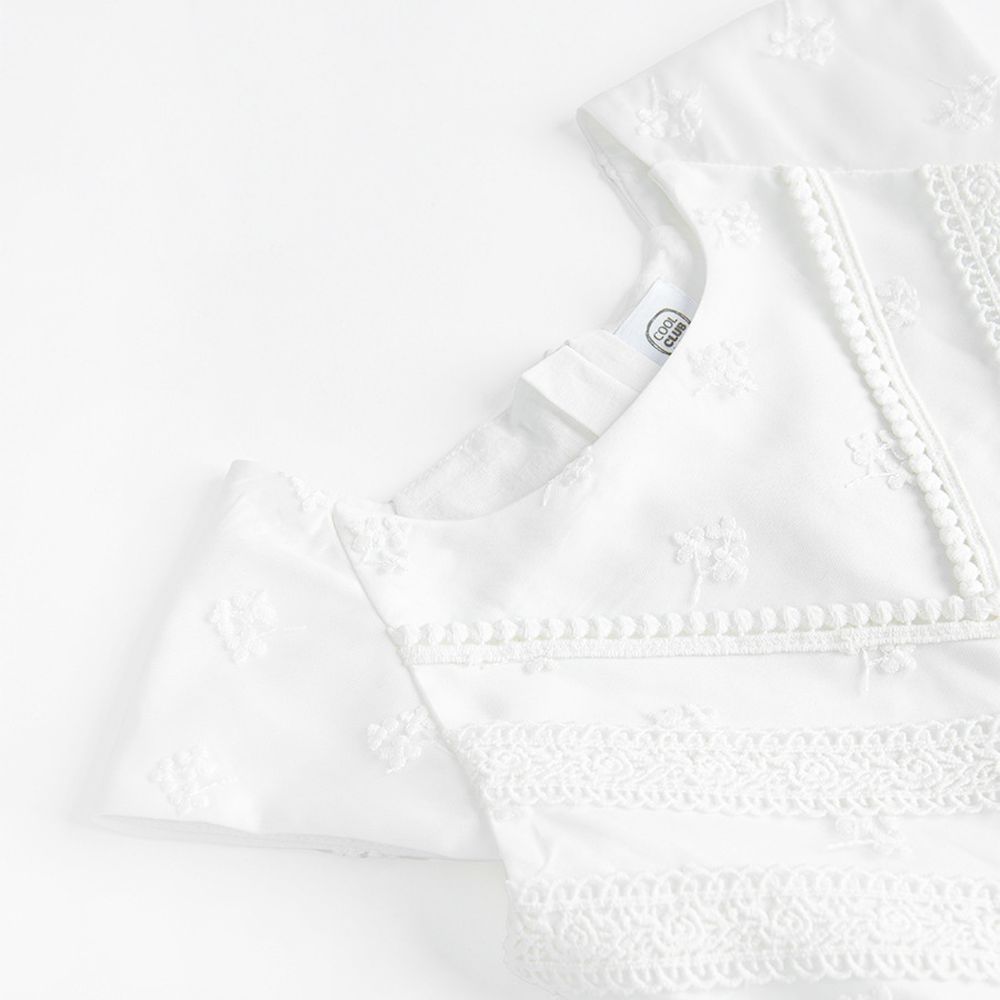 Cool Club, Sukienka dziewczęca z krótkim rękawem, biała