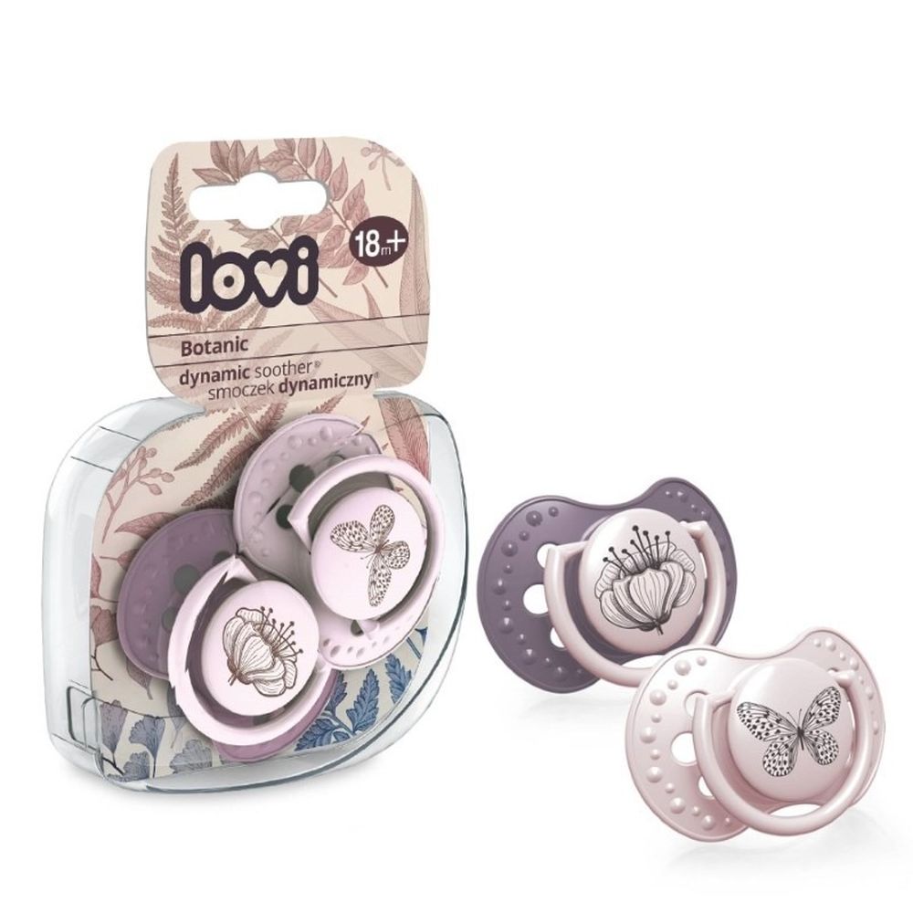 Lovi, Botanic Girl, smoczek dynamiczny, silikonowy, 18m , 2 szt.