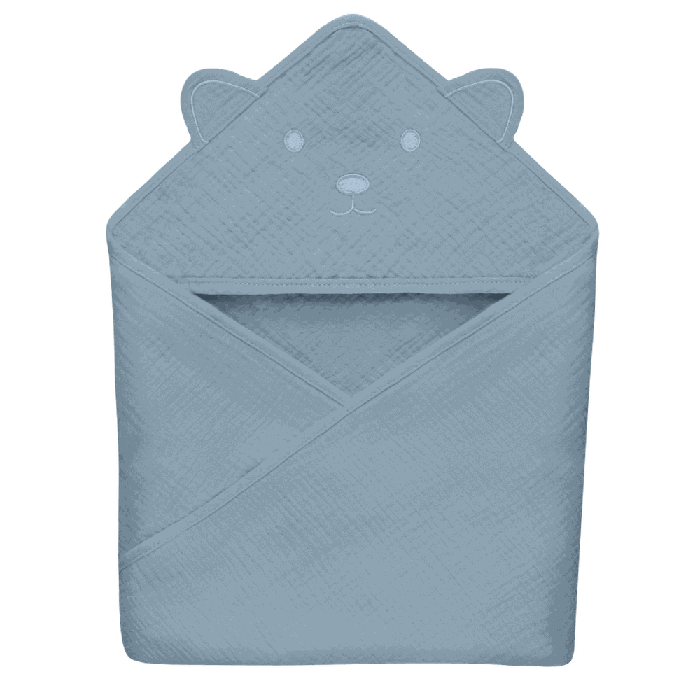 Lionelo, Muslin, okrycie kąpielowe z kapturkiem, Grey Sky