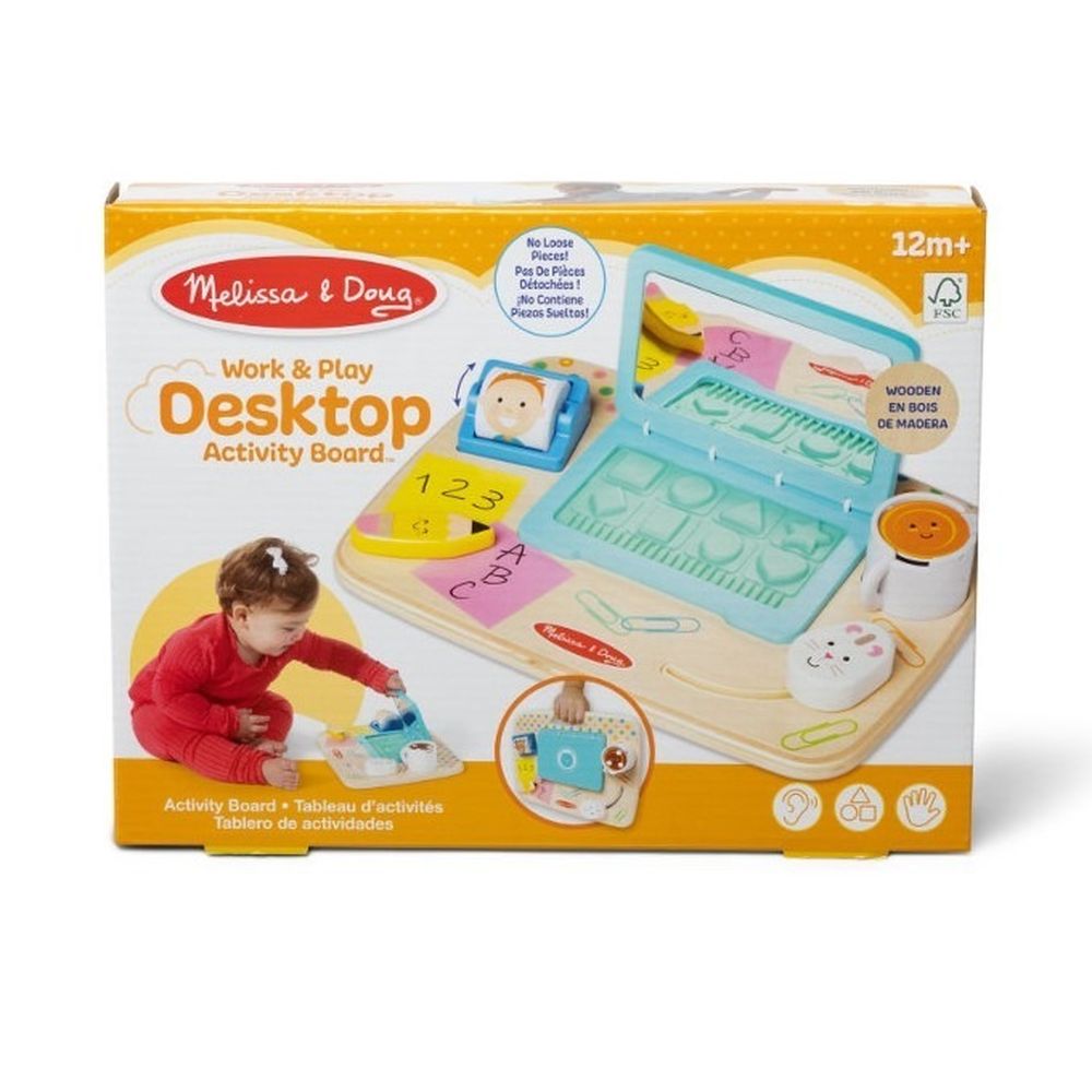Melissa & Doug, laptop, drewniana tablica sensoryczna