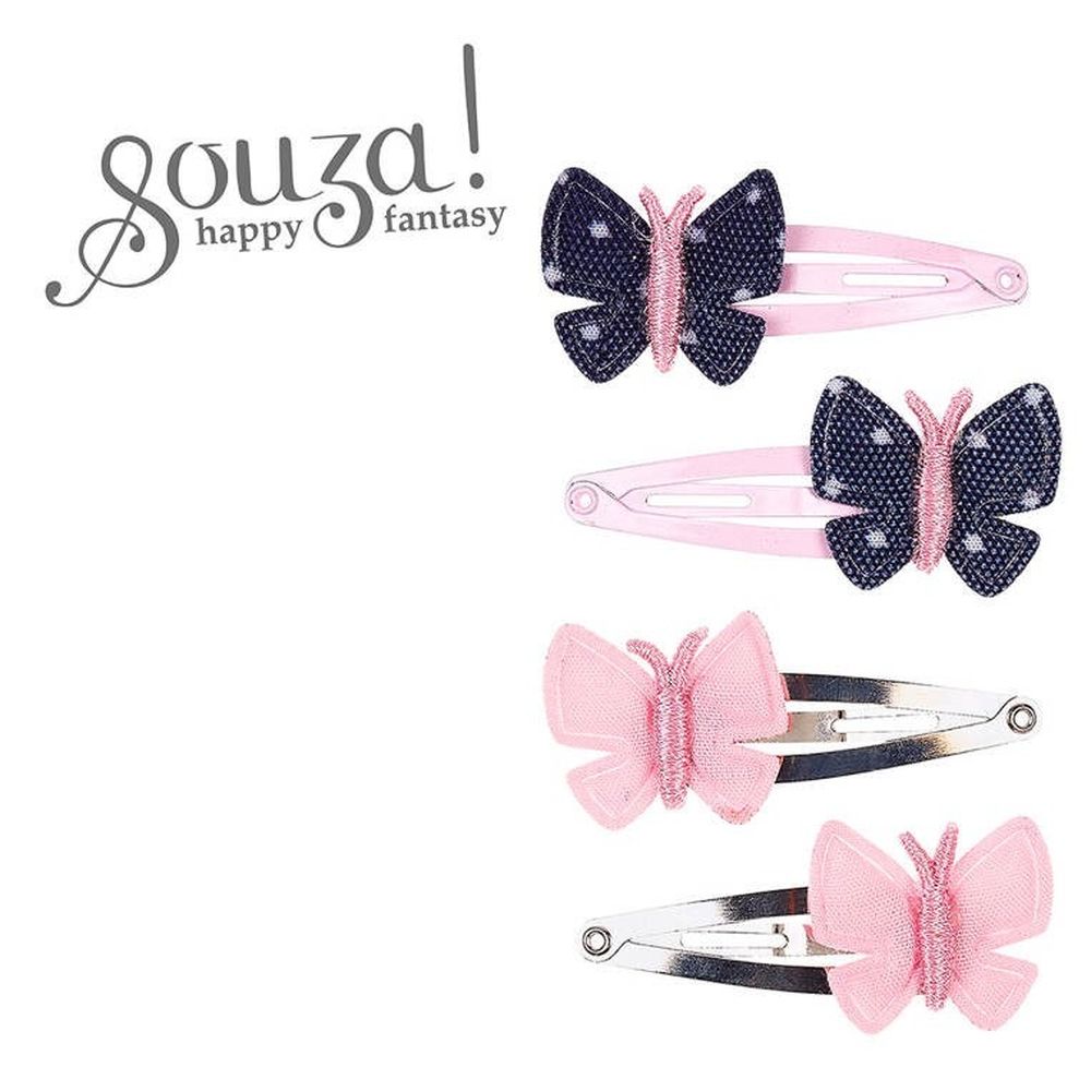 Souza! Akke, spinki do włosów, różowe i granatowe motylki, 4 szt.