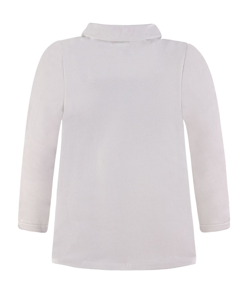 Bluzka dziewczęca z długim rękawem, biała, polo, Königsmuhle