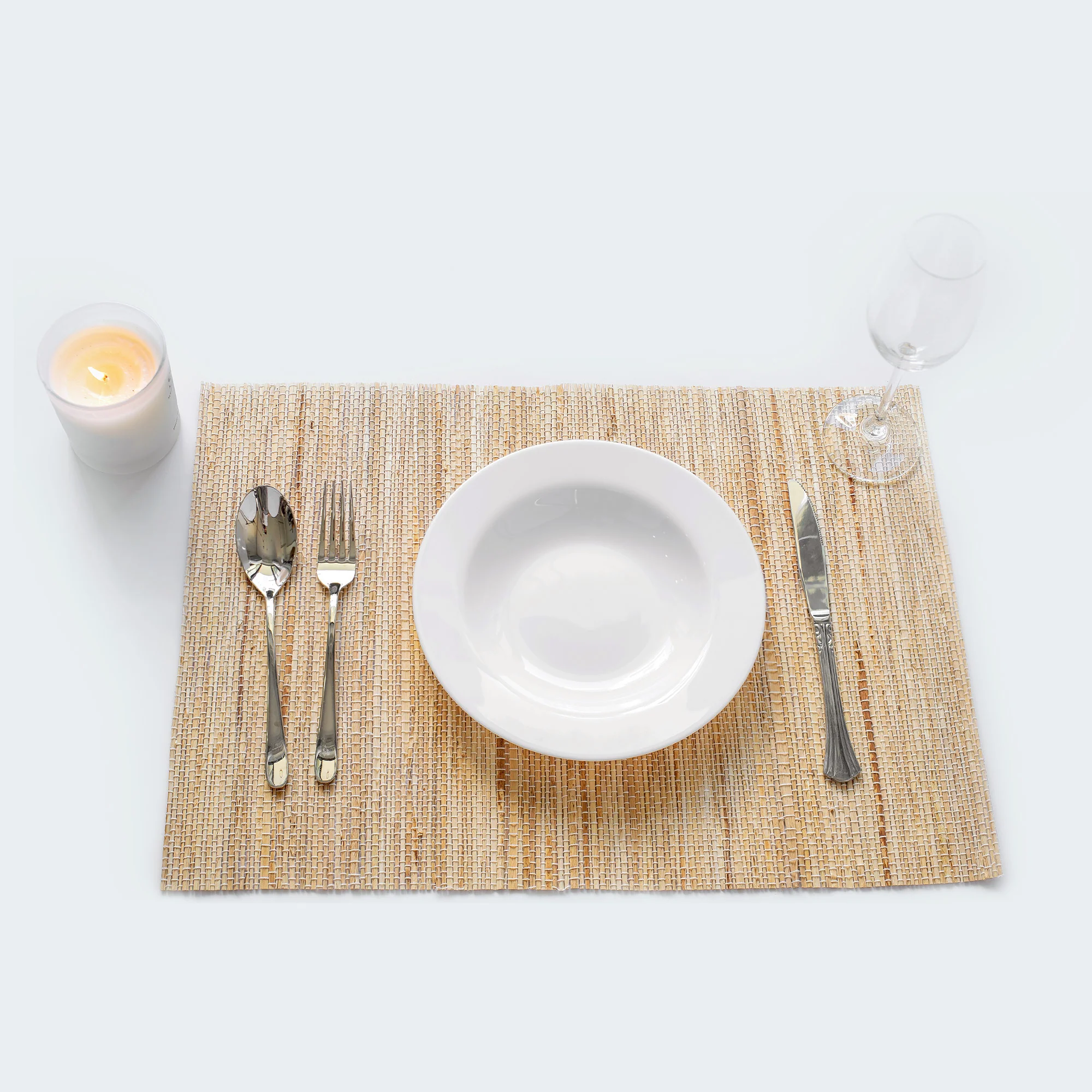 Rectangular Neutral Seagrass Placemat Set