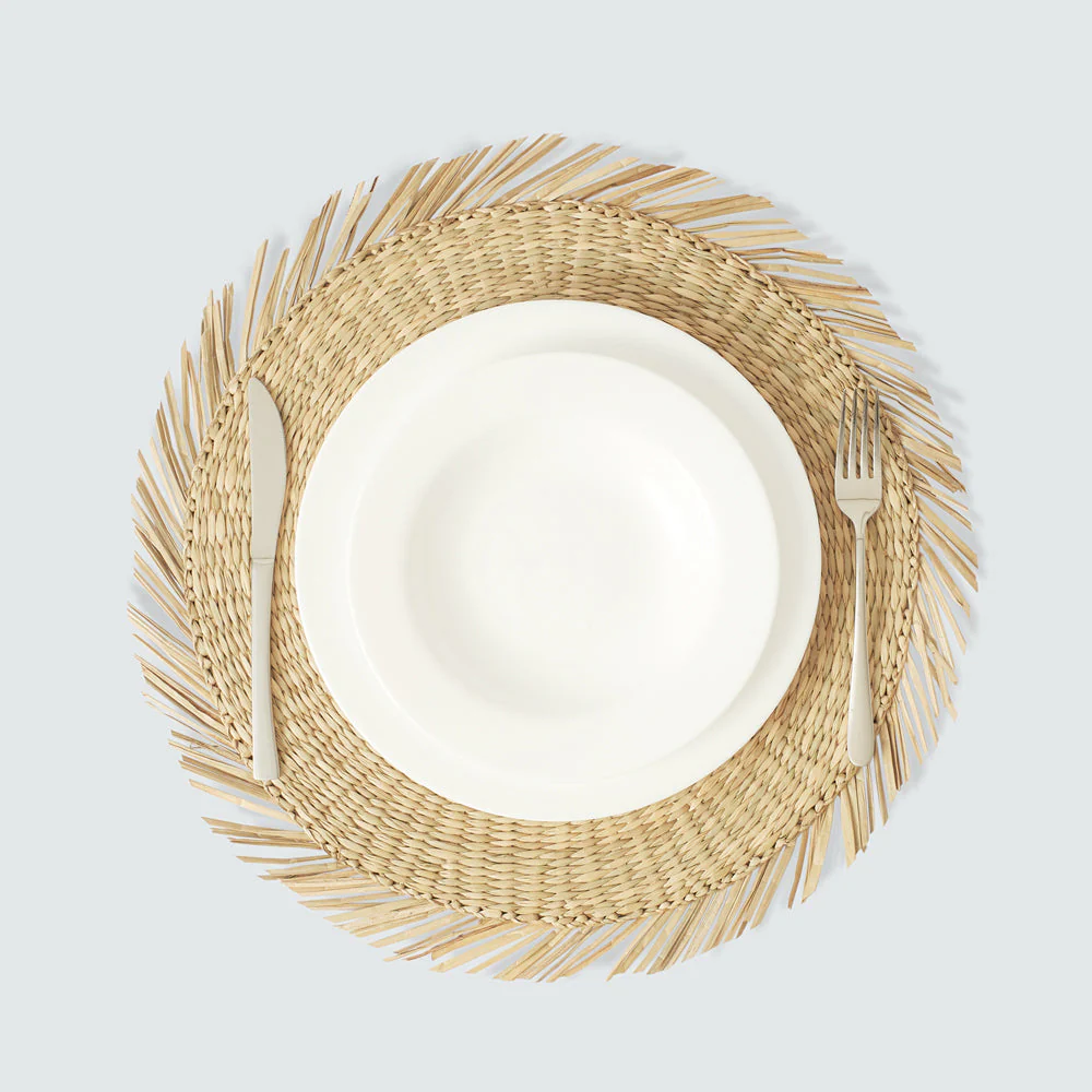 Round Sunburst Seagrass Placemat Set of 6